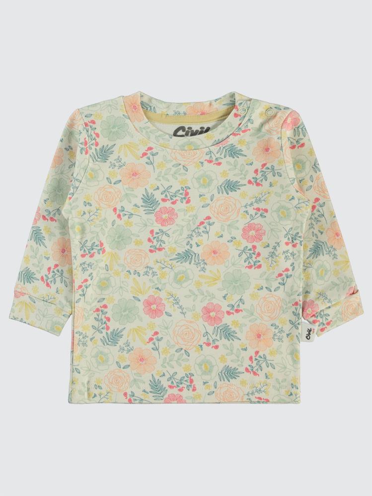 Civil Baby Natural Flowers Baskılı 6-18 Sweatshirt - Hardal