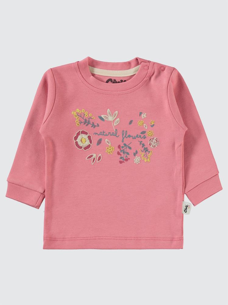 Civil Baby Natural Flowers Baskılı 6-18 Sweatshirt - Pembe
