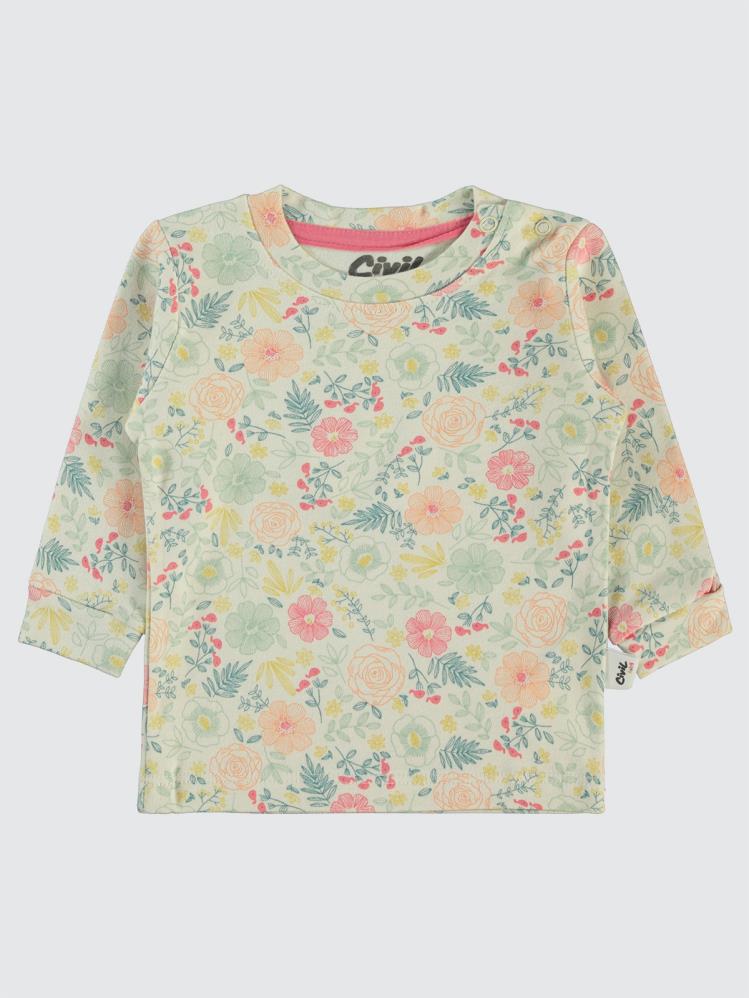 Civil Baby Natural Flowers Baskılı 6-18 Sweatshirt - Pembe
