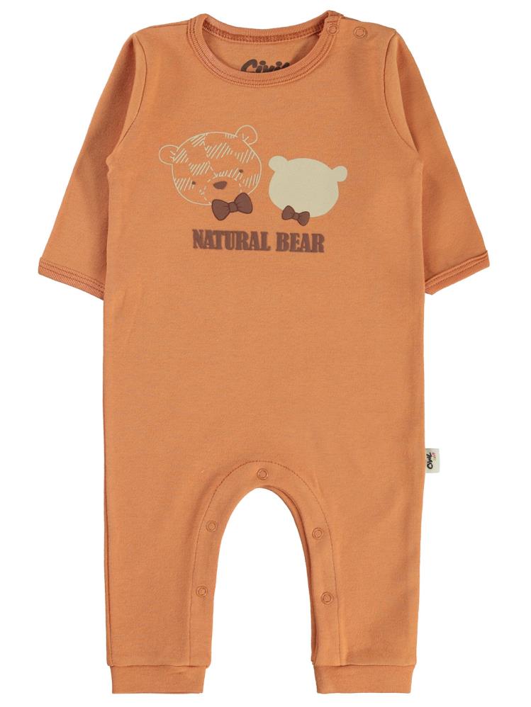 Civil Baby Natural Bear Baskılı 3-9 Tulum - Turuncu