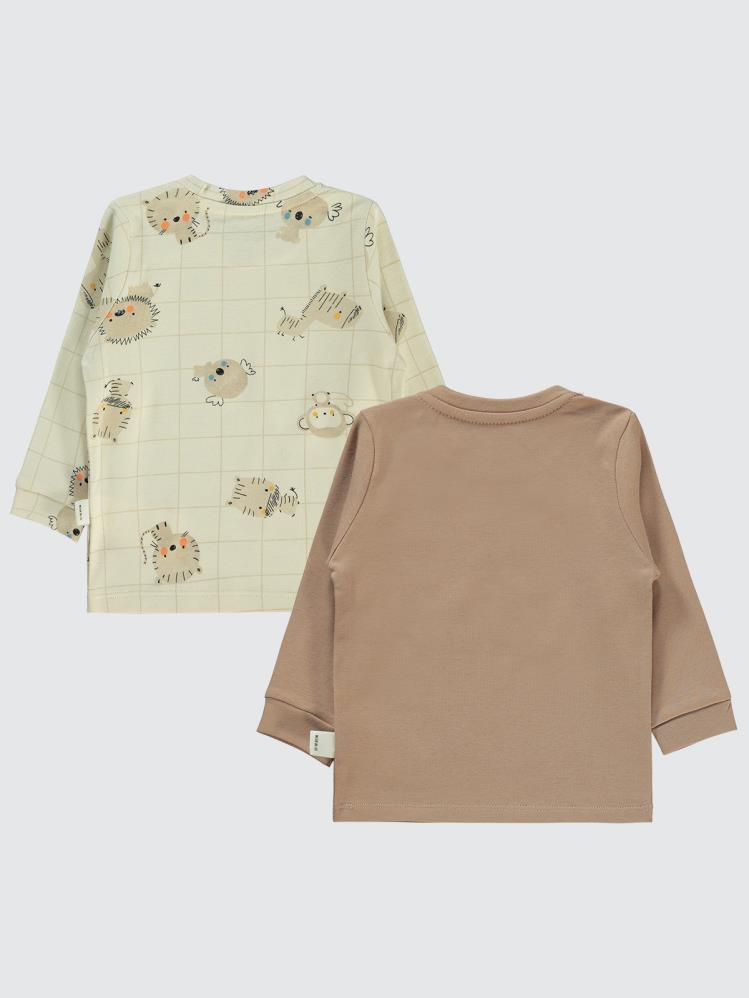 Civil Baby Fun Animals Baskılı 6-18 Sweatshirt - Kahverengi