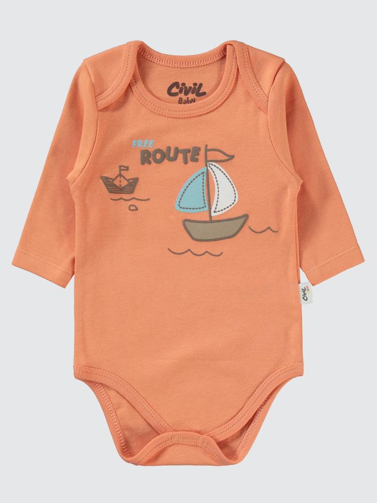 Civil Baby Colored Fıgures Baskılı 3'lü 6-18 Takım - Turuncu
