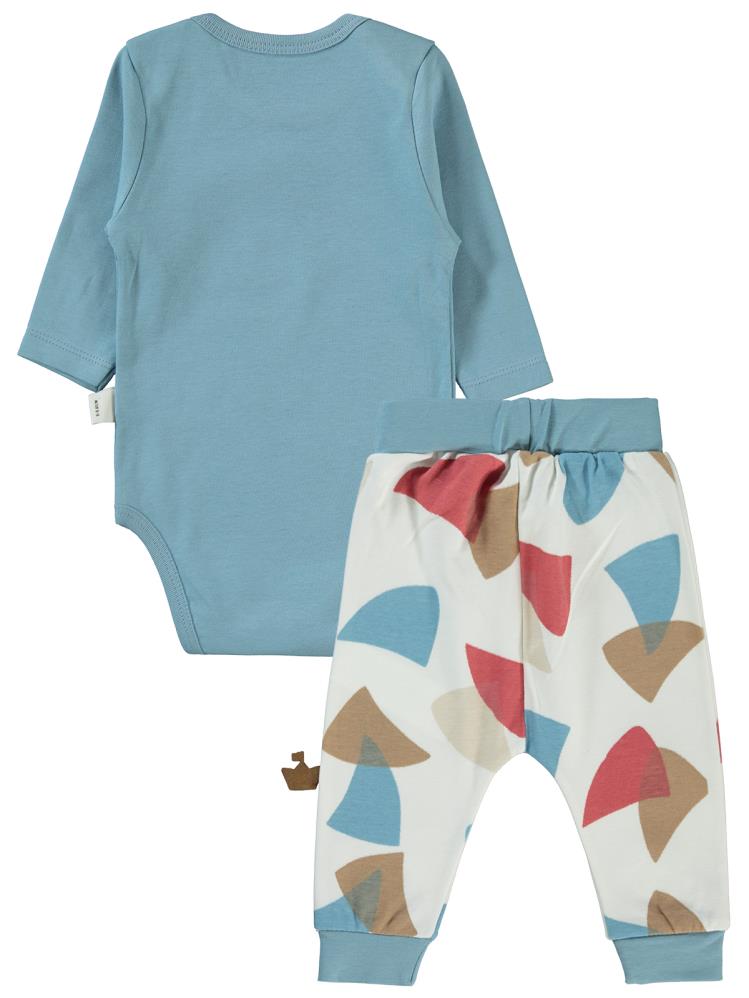 Civil Baby Colored Fıgures Baskılı 3'lü 6-18 Takım - Mavi