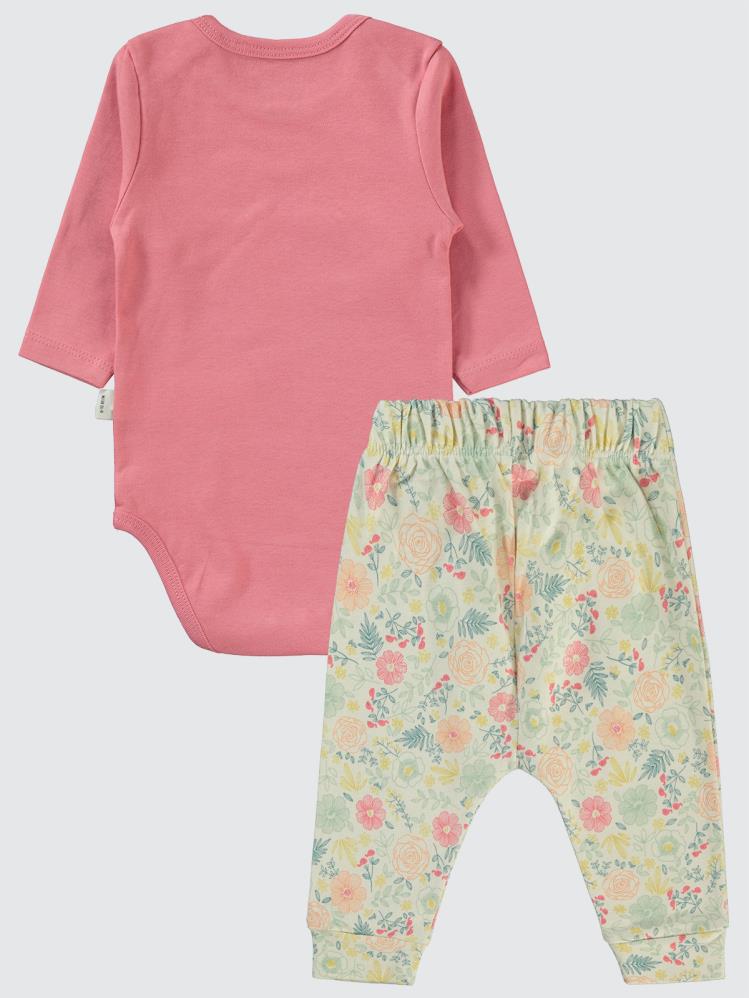 Civil Baby Natural Flowers Baskılı 3'lü 6-18 Takım - Pembe