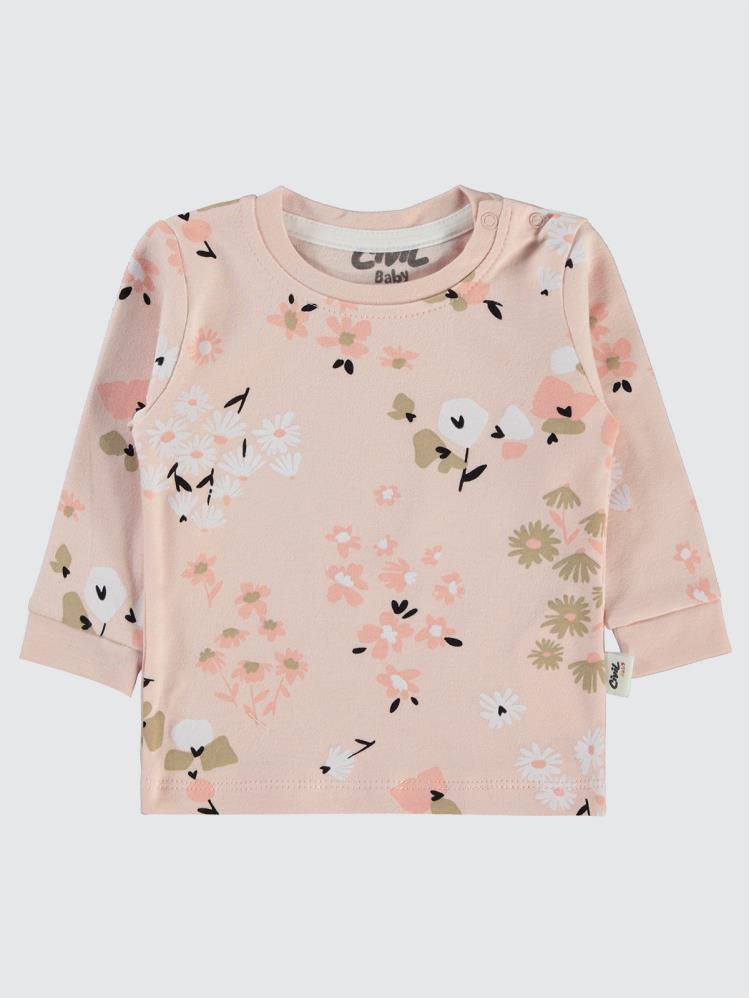 Civil Baby Flowery Baskılı 6-18 Sweatshirt - Pudra