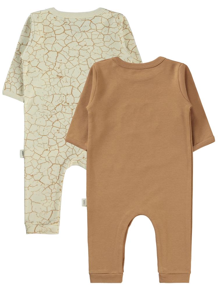 Civil Baby Crack Pattern Baskılı 3-9 Ay Tulum - Kahverengi