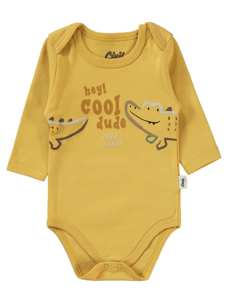 Civil Baby Renkli Hayvanlar Baskılı 3'lü 6-18 Takım - Hardal