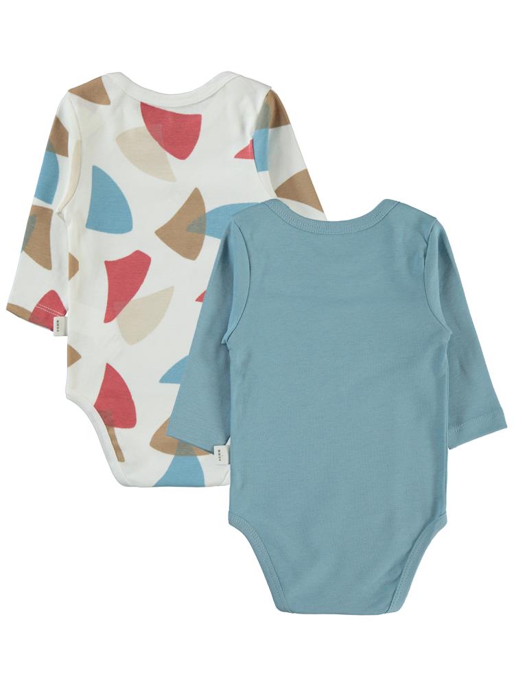 Civil Baby Colored Fıgures Baskılı 3-18 Çıtçıtlı Badi - Mavi
