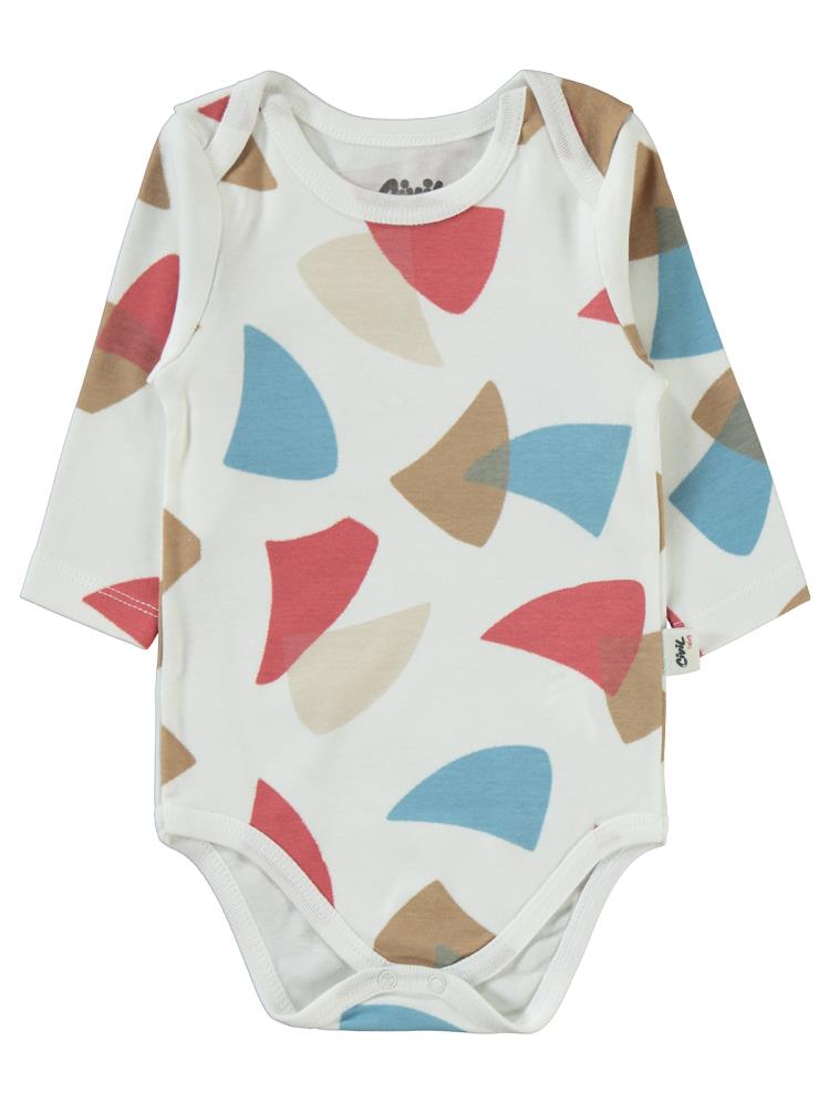 Civil Baby Colored Fıgures Baskılı 3-18 Çıtçıtlı Badi - Mavi
