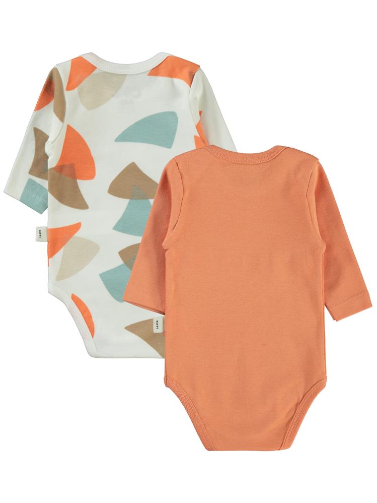 Civil Baby Colored Fıgures Baskılı 3-18 Çıtçıtlı Badi - Turuncu