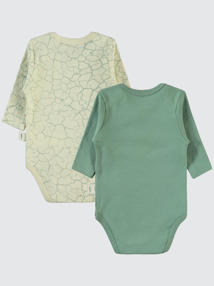 Civil Baby Crack Pattern Baskılı 3-18 Çıtçıtlı Badi - Yeşil