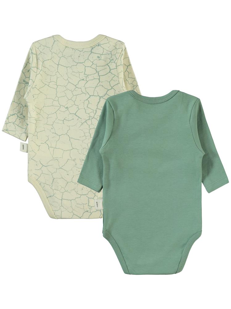Civil Baby Crack Pattern Baskılı 3-18 Çıtçıtlı Badi - Yeşil