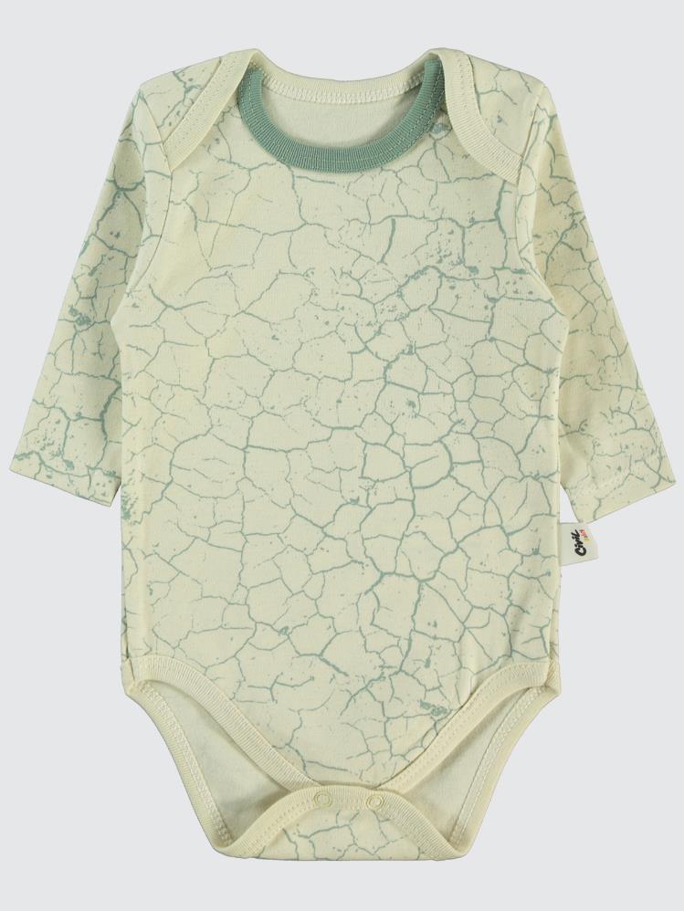 Civil Baby Crack Pattern Baskılı 3-18 Çıtçıtlı Badi - Yeşil