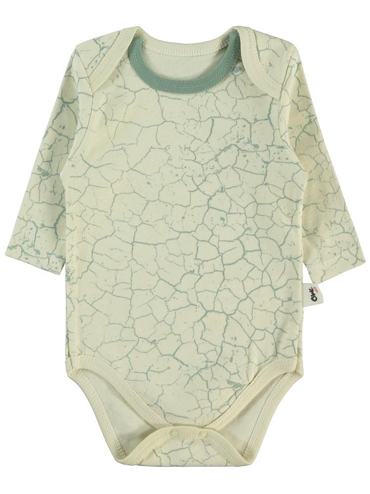 Civil Baby Crack Pattern Baskılı 3-18 Çıtçıtlı Badi - Yeşil