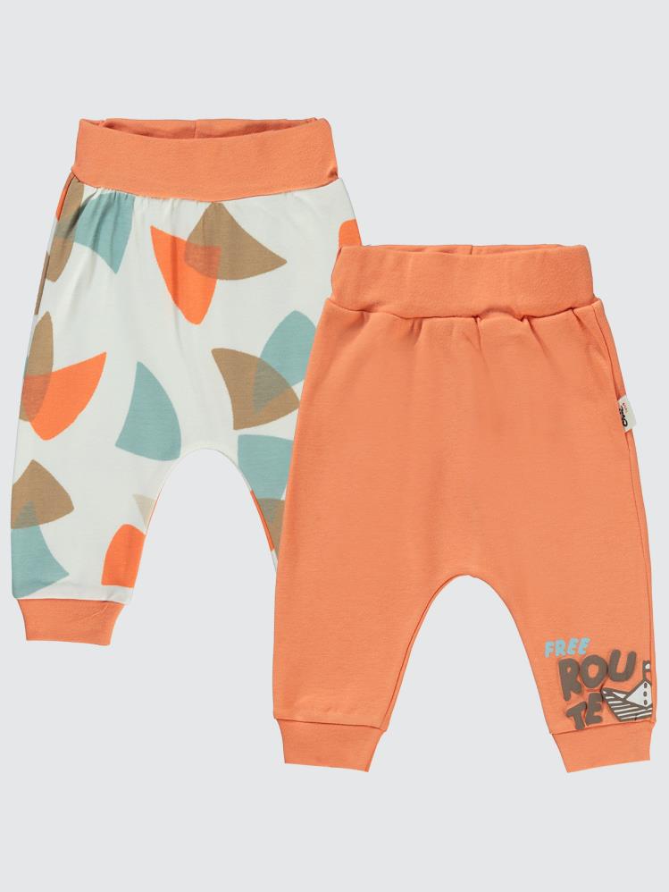 Civil Baby Colored Fıgures Baskılı 6-18 Tek Alt Bebe - Turuncu