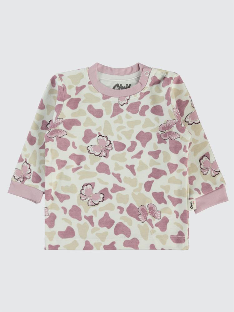 Civil Baby Butterfly Baskılı 6-18 Sweatshirt - Lila