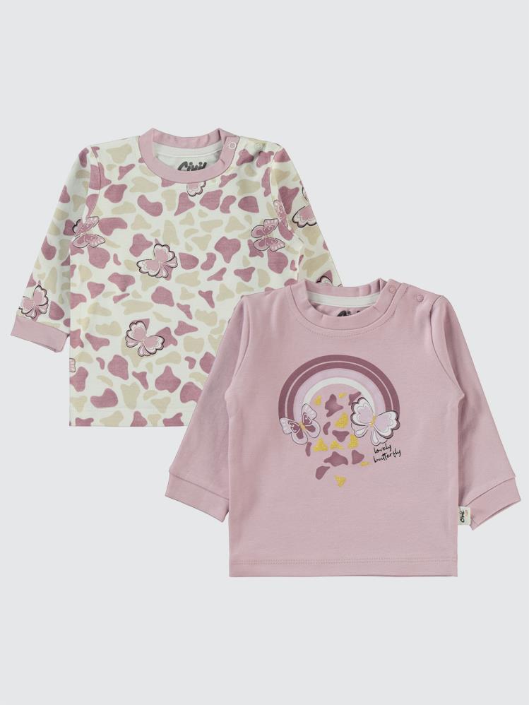 Civil Baby Butterfly Baskılı 6-18 Sweatshirt - Lila