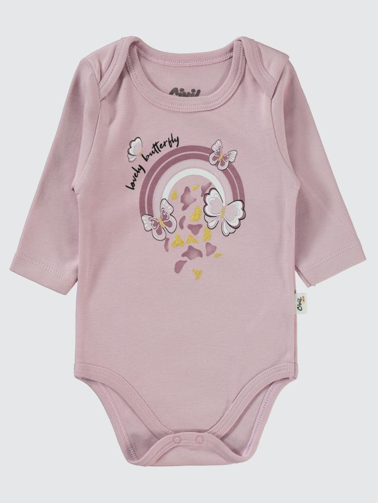 Civil Baby Butterfly Baskılı 3'lü 6-18 Takım - Lila