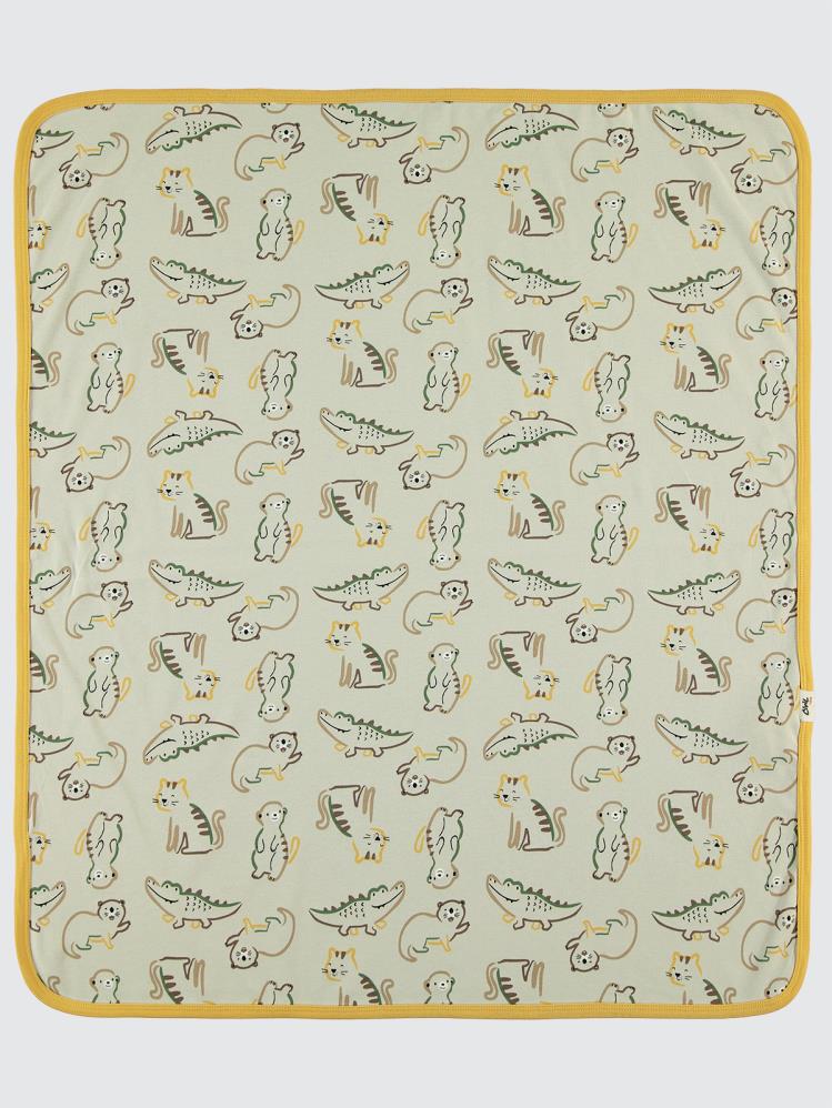 Civil Baby Renkli Hayvanlar Baskılı Battaniye - Hardal