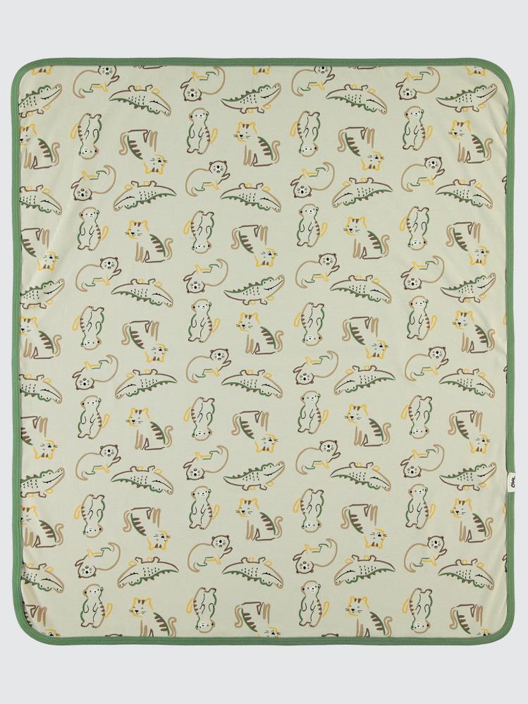 Civil Baby Renkli Hayvanlar Baskılı Battaniye - Yeşil