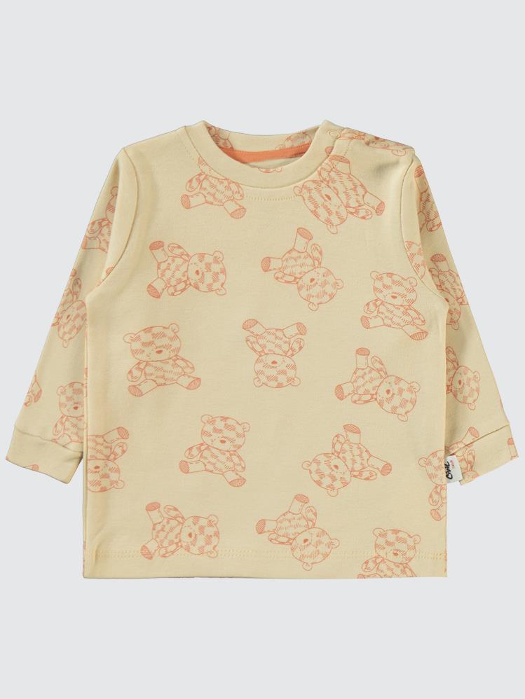 Civil Baby Natural Bear Baskılı 6-18 Sweatshirt - Turuncu