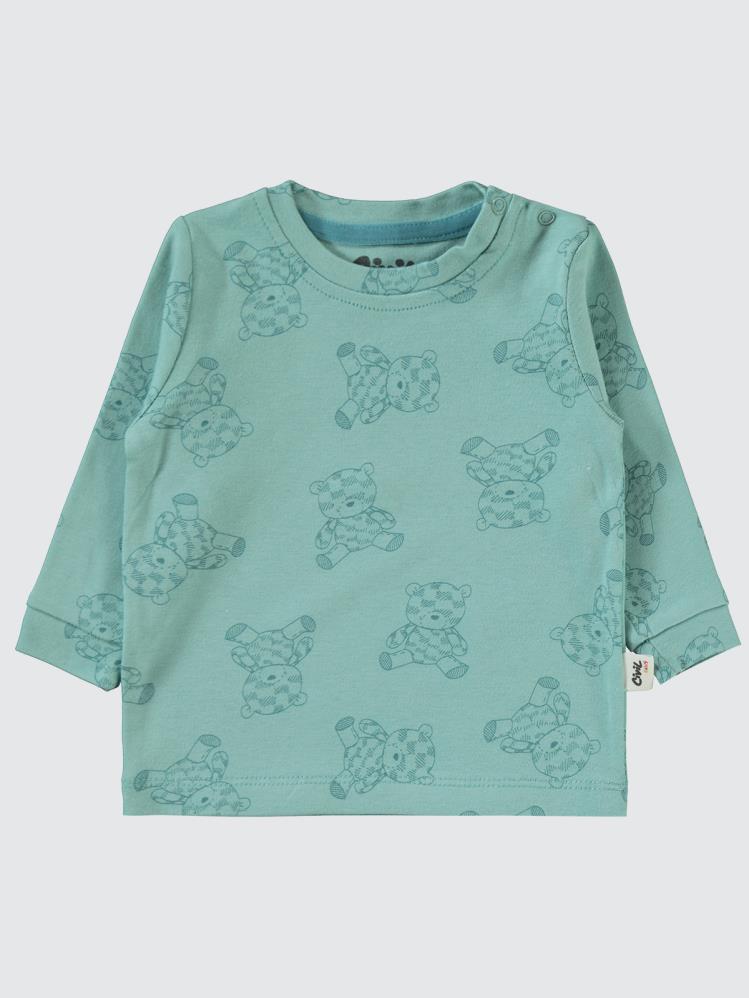 Civil Baby Natural Bear Baskılı 6-18 Sweatshirt - Yeşil