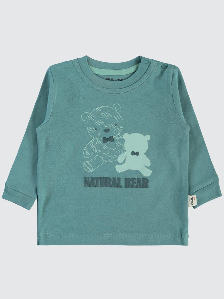 Civil Baby Natural Bear Baskılı 6-18 Sweatshirt - Yeşil
