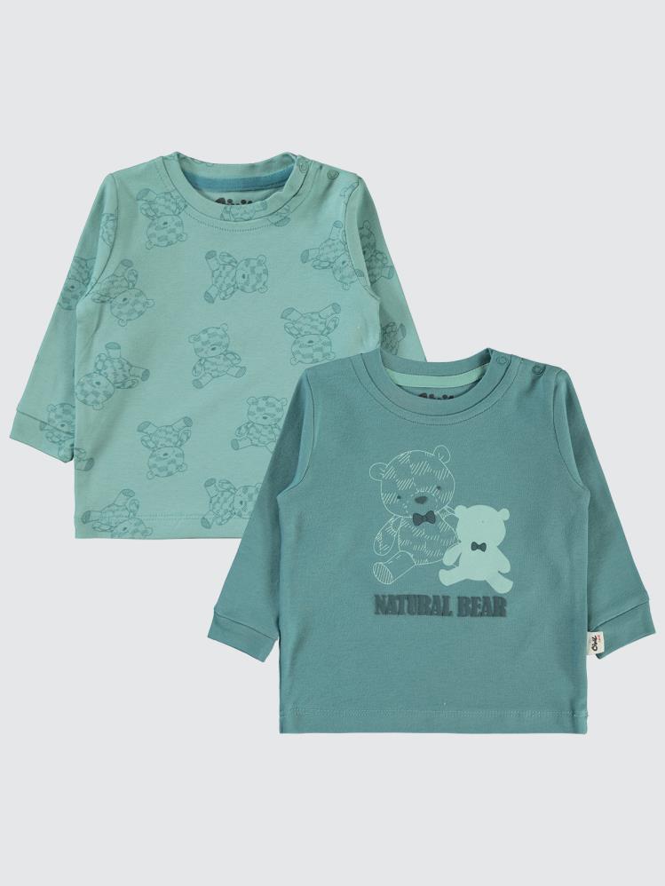 Civil Baby Natural Bear Baskılı 6-18 Sweatshirt - Yeşil