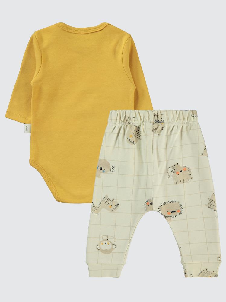 Civil Baby Fun Animals Baskılı 3'lü 6-18 Takım - Hardal