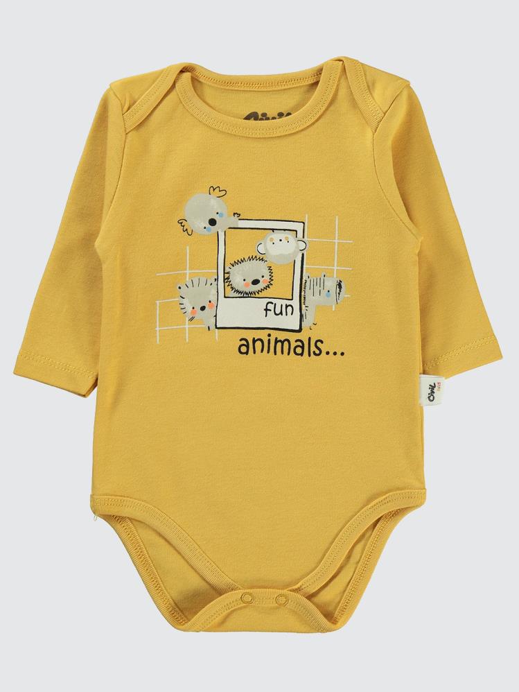 Civil Baby Fun Animals Baskılı 3'lü 6-18 Takım - Hardal