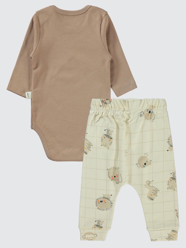 Civil Baby Fun Animals Baskılı 3'lü 6-18 Takım - Kahverengi