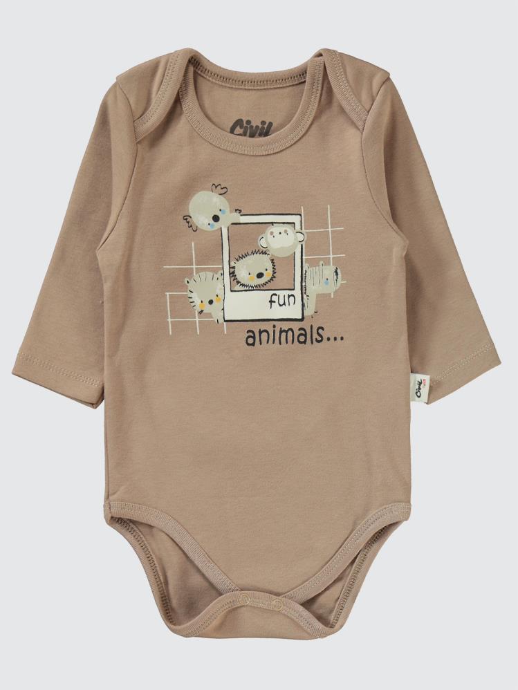 Civil Baby Fun Animals Baskılı 3'lü 6-18 Takım - Kahverengi