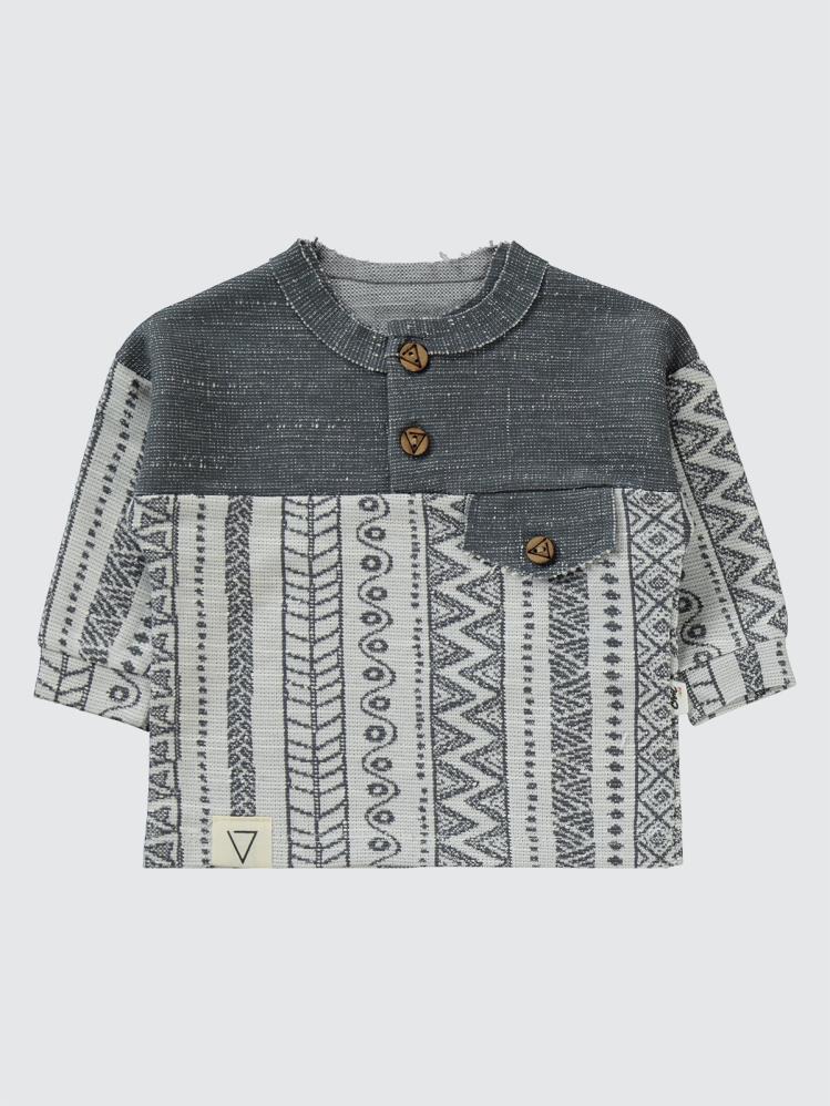 Civil Baby Düğmeli Sweat 6-18 Ay Takım - Gri