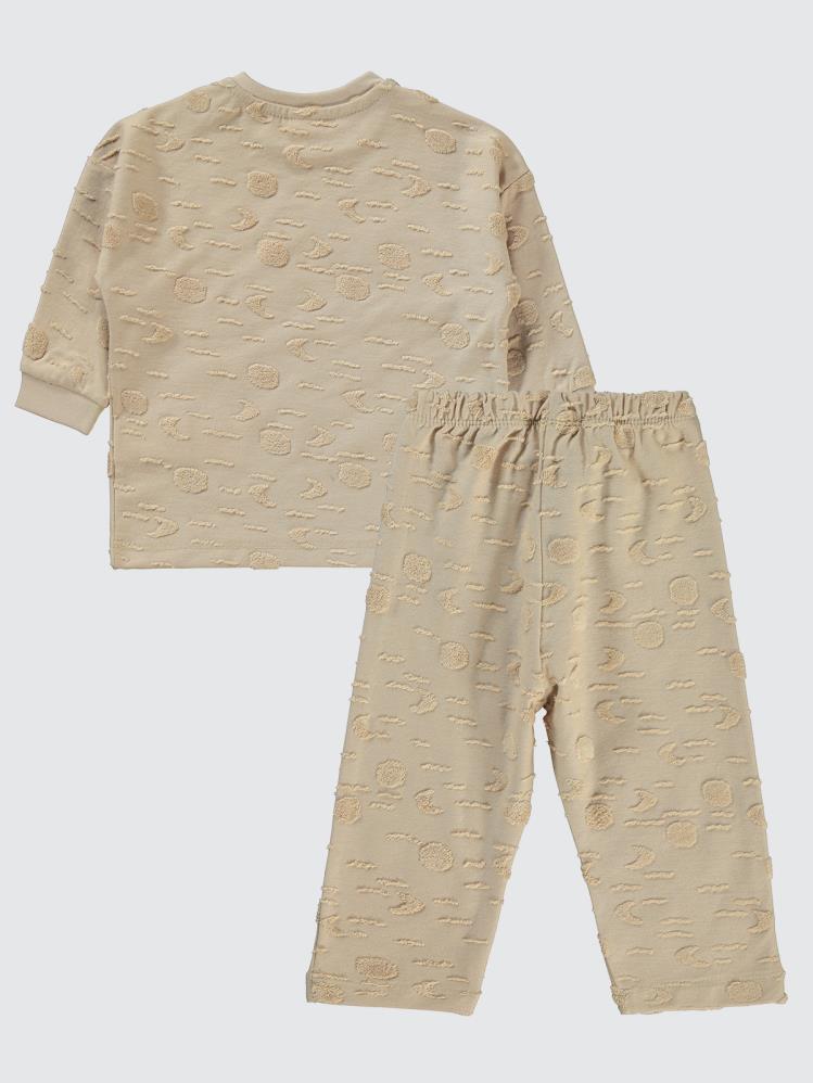 Civil Baby Kabartma Baskılı 6-18 Ay Takım - Bej