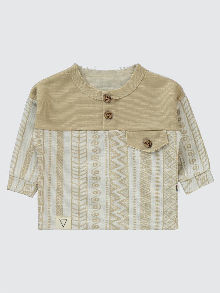 Civil Baby Düğmeli Sweat 6-18 Ay Takım - Kahverengi