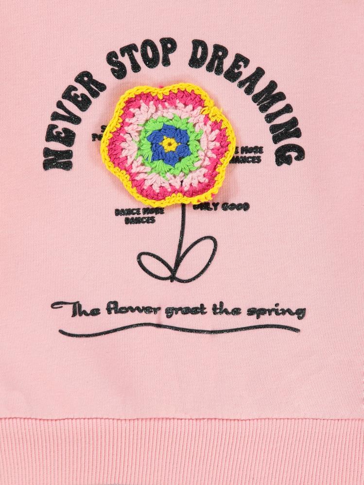 Civil Girls Never Stop Baskılı 2-5 Yaş Sweatshirt - Pembe