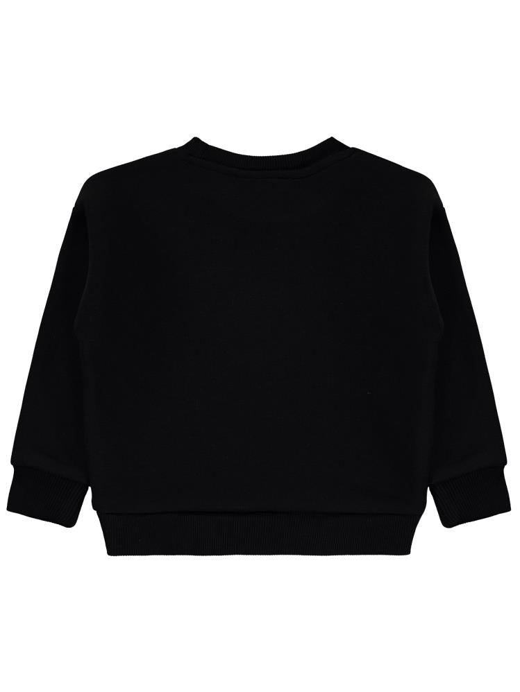 Civil Girls Never Stop Baskılı 2-5 Yaş Sweatshirt - Siyah