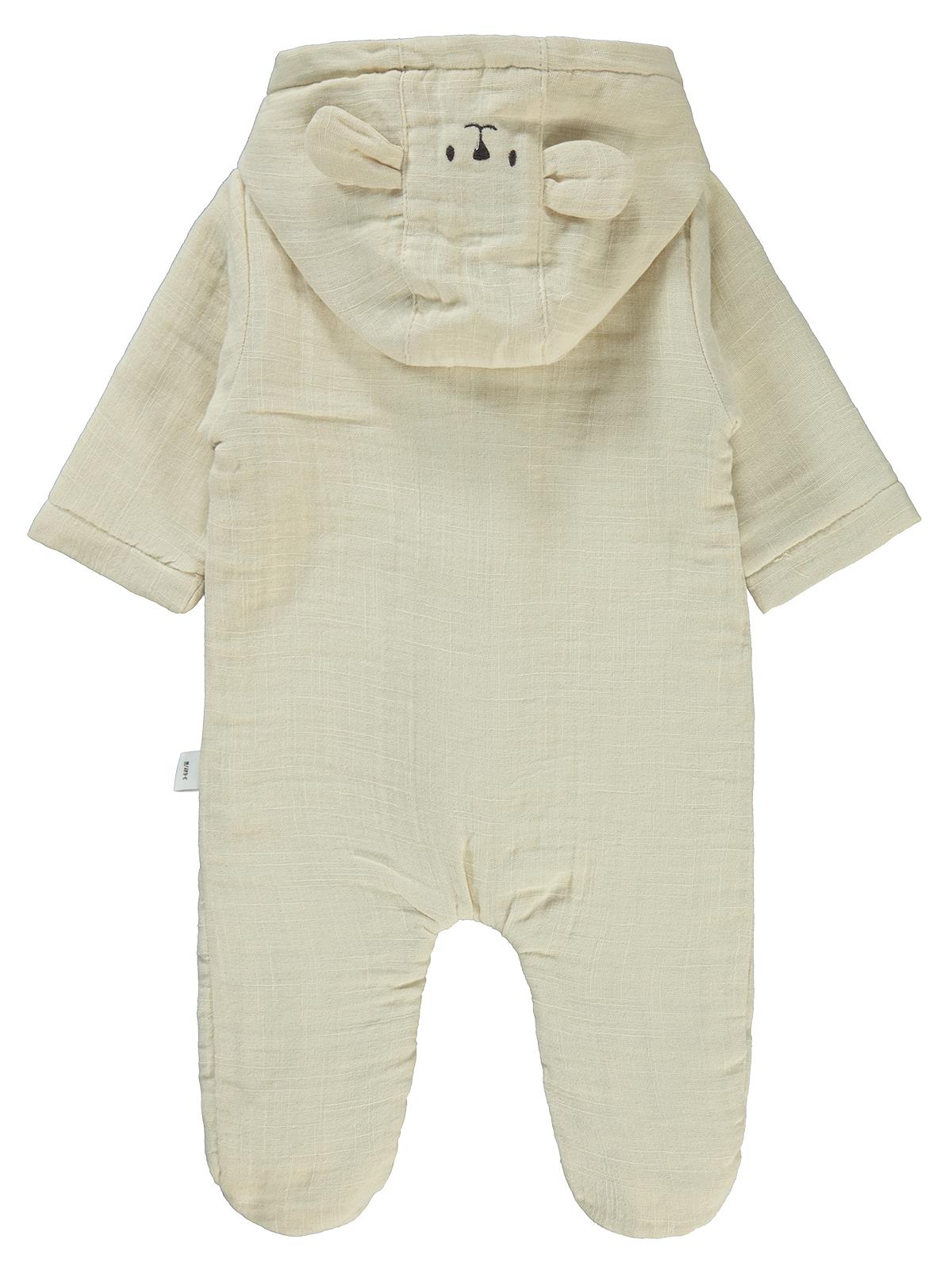 Civil Baby Kapüşon ve Ponponlu 3-12 Ay Tulum - Ekru