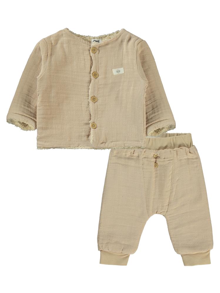 Civil Baby Düğmeli 3-12 Ay Takım - Hardal