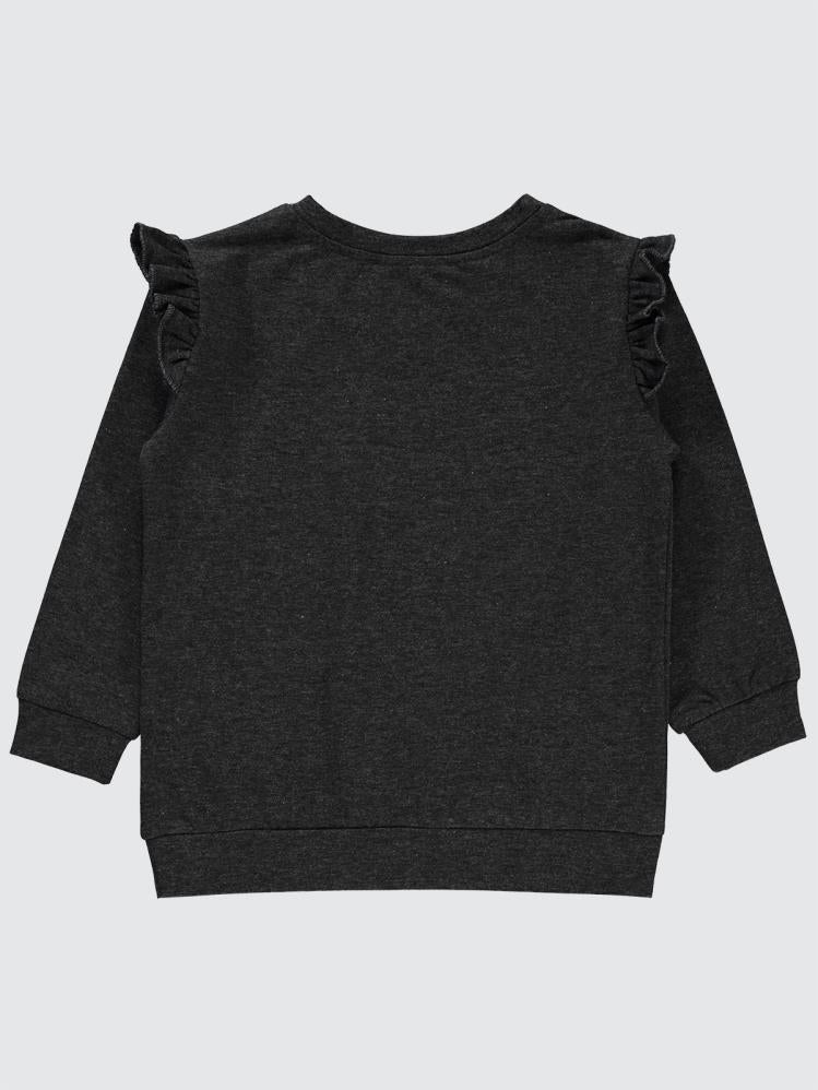 Civil Girls Tavşan Baskılı 2-5 Yaş Sweatshirt - Gri