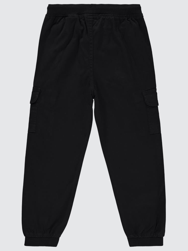 Civil Boys Kargo Cepli Bağcıklı 10-13 Yaş Pantolon - Siyah
