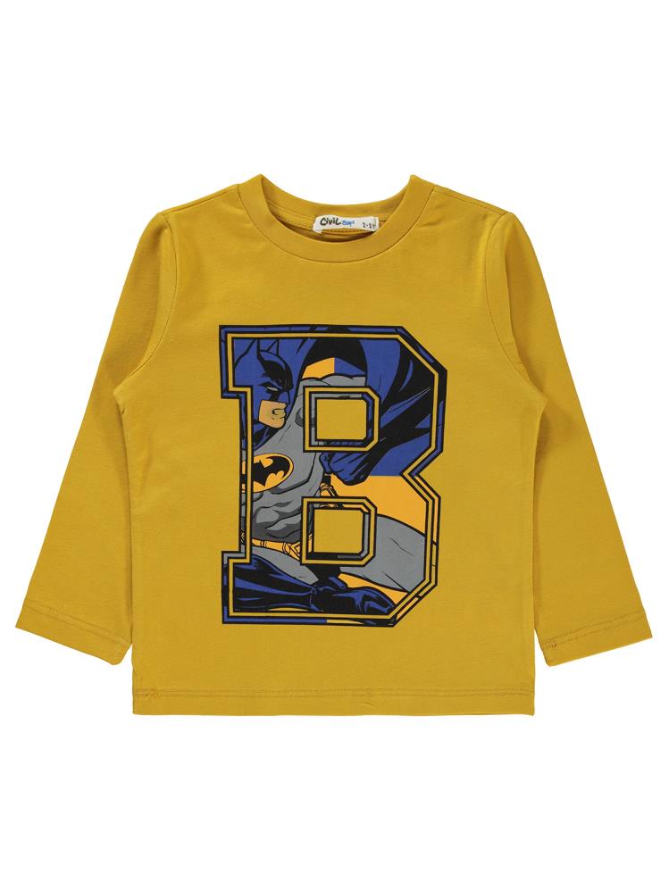 Batman Baskılı 2-5 Yaş Sweatshirt - Hardal
