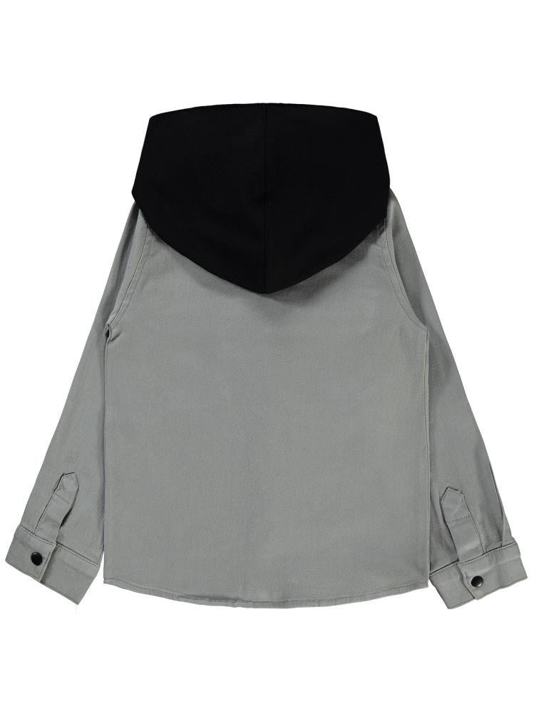 Civil Boys Kapşonlu 10-13 Yaş Gömlek - Gri