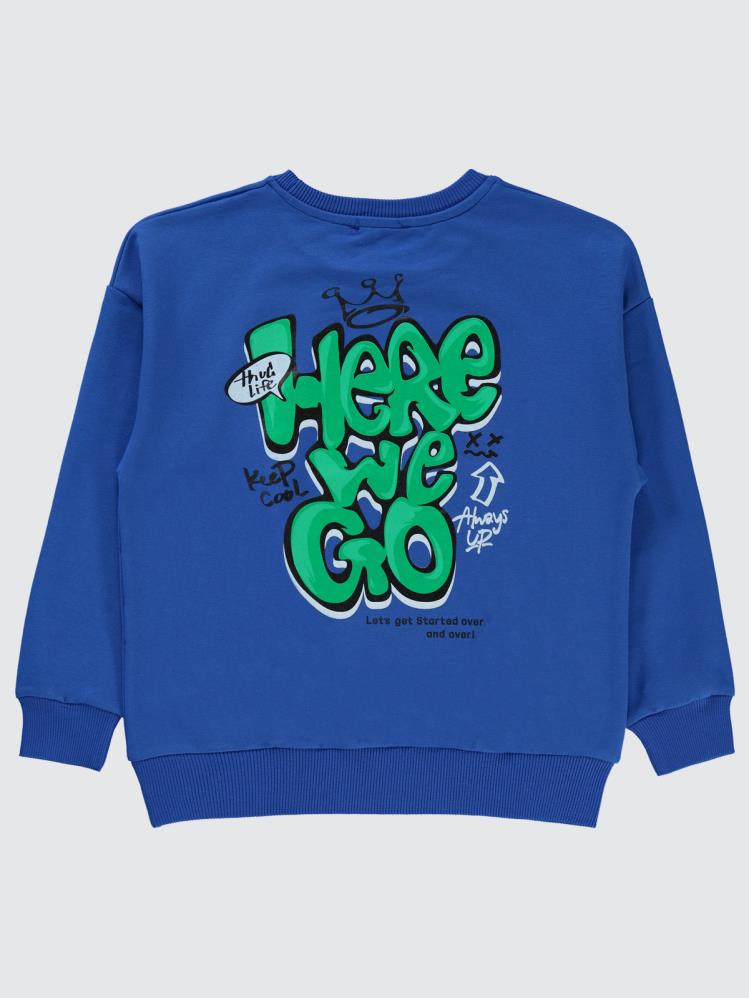 Civil Boys Here Baskılı 6-9 Yaş Sweatshirt - Mavi