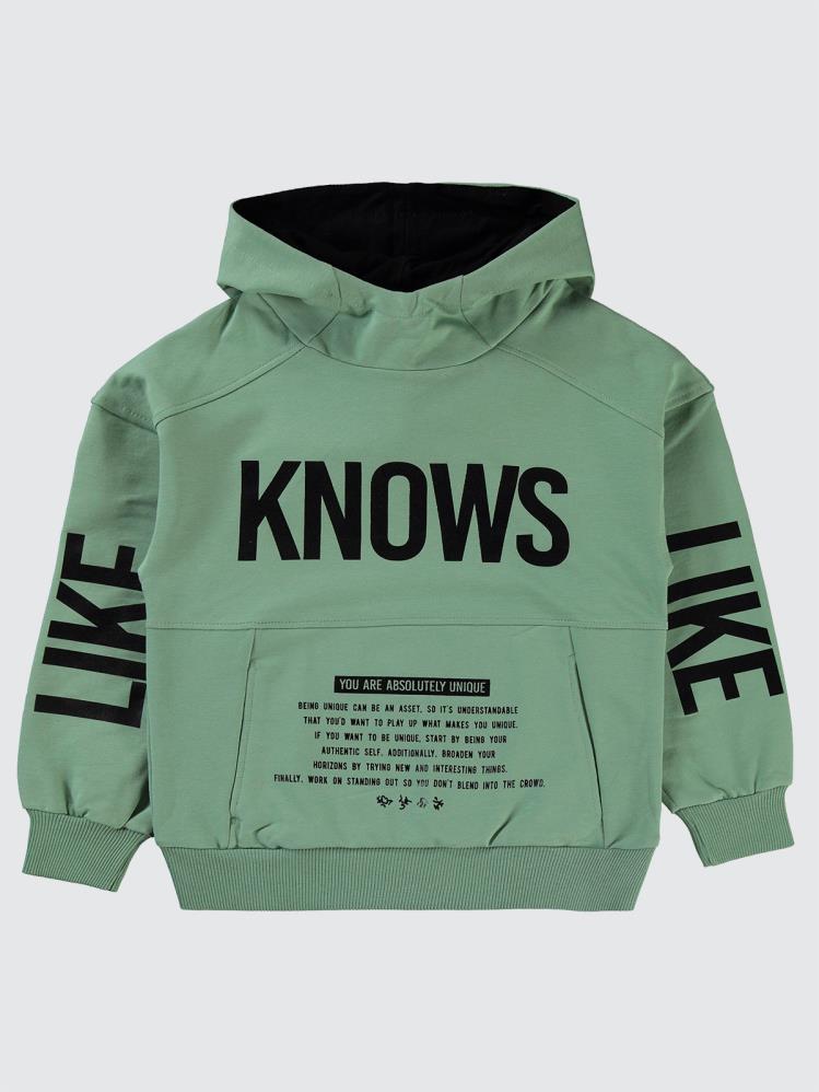 Civil Boys Knows Baskılı 10-13 Yaş Sweatshirt - Yeşil