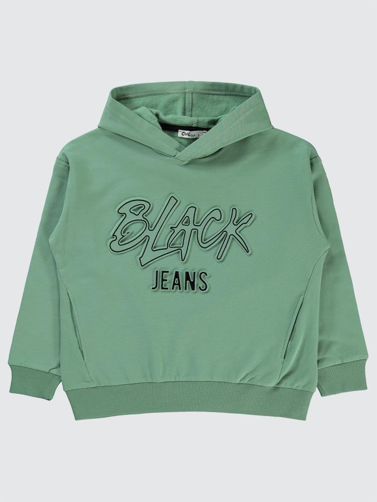 Civil Boys Black Baskılı 10-13 Yaş Sweatshirt - Yeşil