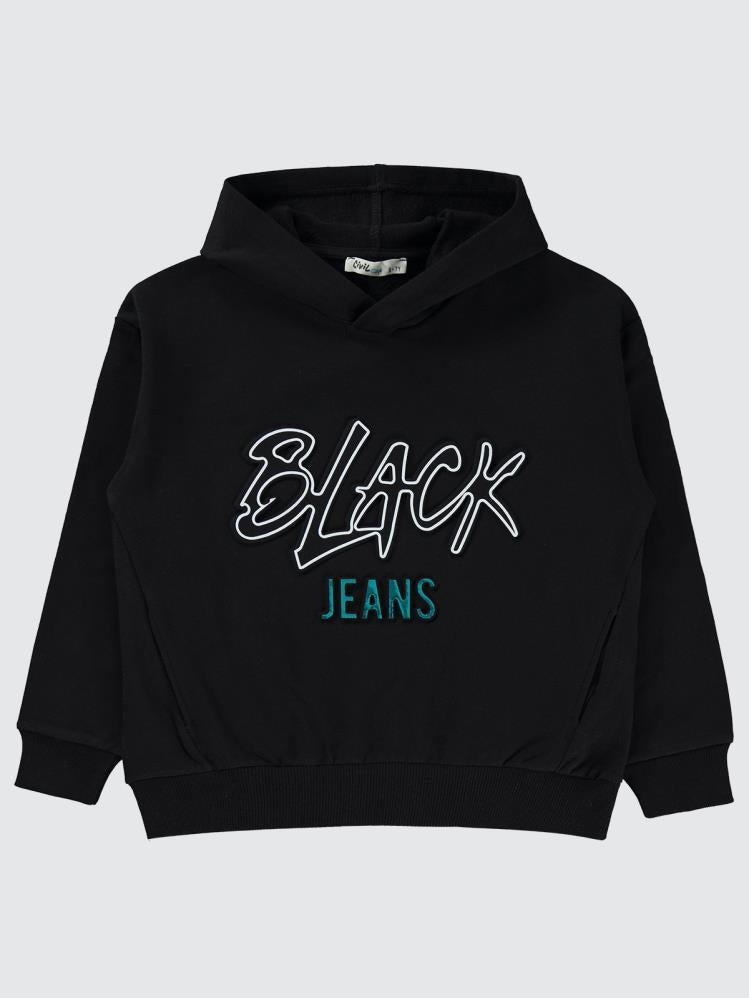 Civil Boys Black Baskılı 10-13 Yaş Sweatshirt - Siyah
