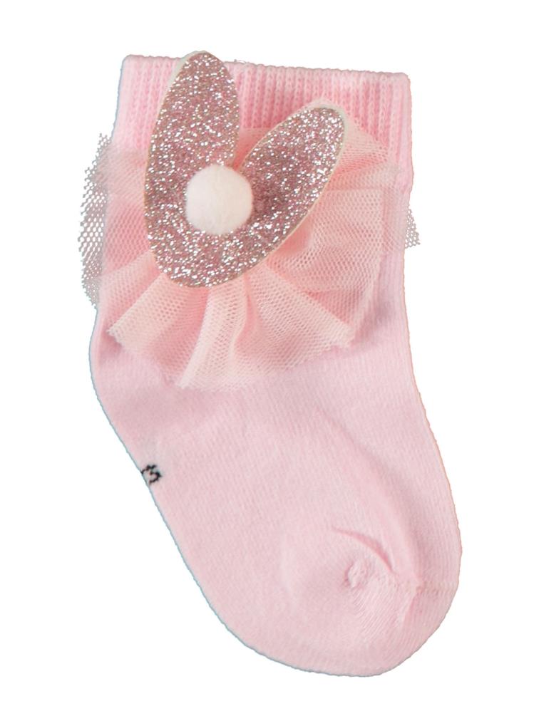 Civil Baby Kalp Aksesuarlı 6-18 Ay Bebek Kız Çorap - Pembe