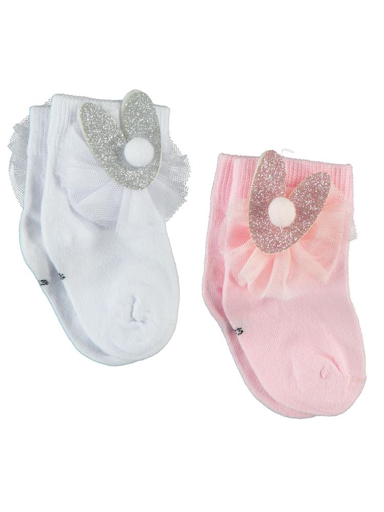 Civil Baby Kalp Aksesuarlı 6-18 Ay Bebek Kız Çorap - Pembe