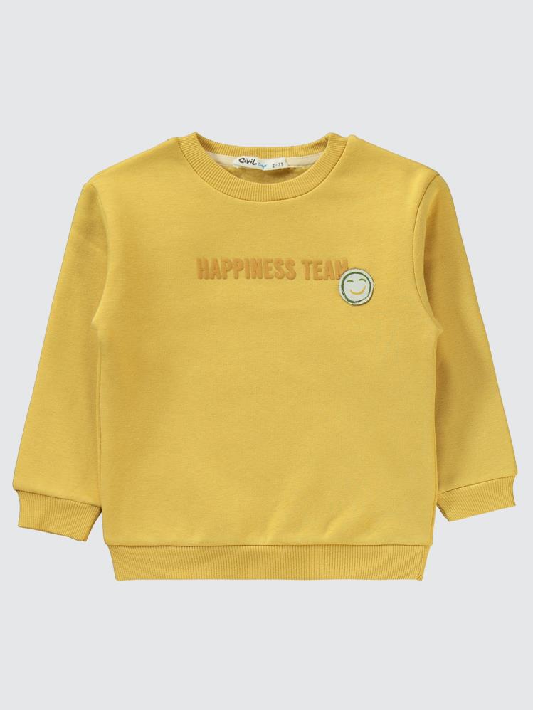 Civil Boys Happiness Baskılı 2-5 Yaş Eşofman Takımı - Hardal